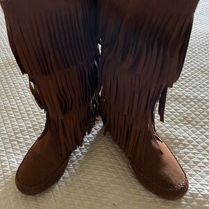 Fringe Moccasin Style Boots